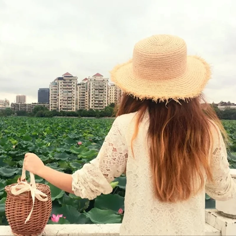 

Fashion Summer New Women Beach Basket Straw Hand Bag Cover Handbag Wicker Handmade Small Women Bohemia Tote Travel Clutch(Brow