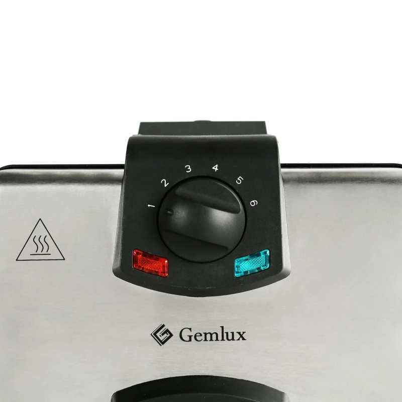 Вафельница GEMLUX GL-WM849(Мощность 1800 Вт, поворотная, для венских и бельгийских вафель, 2 пресс-формы с антипригарным покрытием, регулируемый термостат