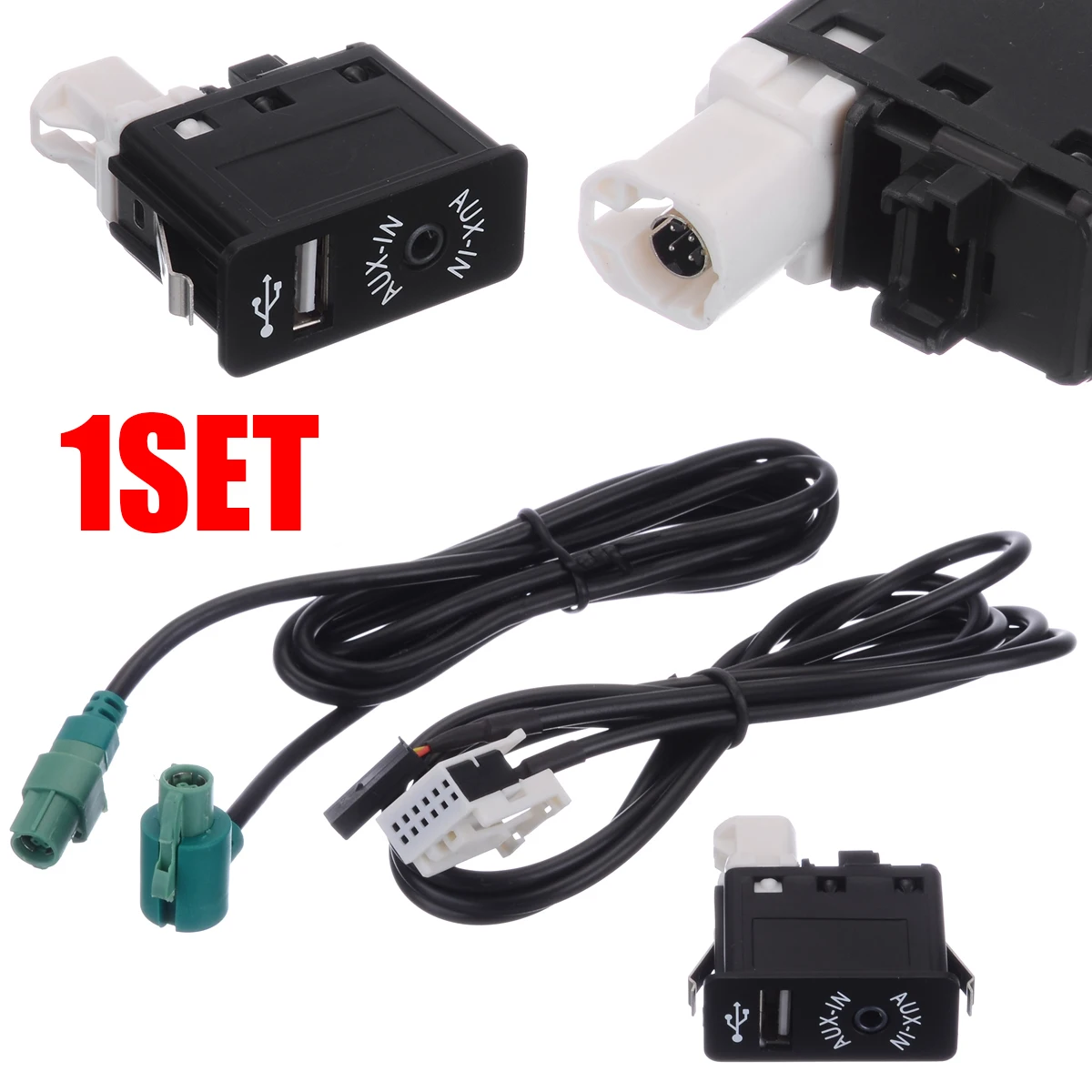 

For BMW E60 E61 E63 E64 E87 E90 E70 F25 Car Audio USB Cable AUX USB Socket Switch Cable Line Kit