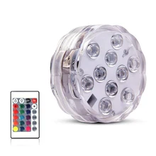 10 LED zdalnie sterowany RGB podwodne oświetlenie IP68 zasilanie bateryjne podwodne lampka nocna wazon miska na zewnątrz dekoracje na przyjęcie ogrodowe