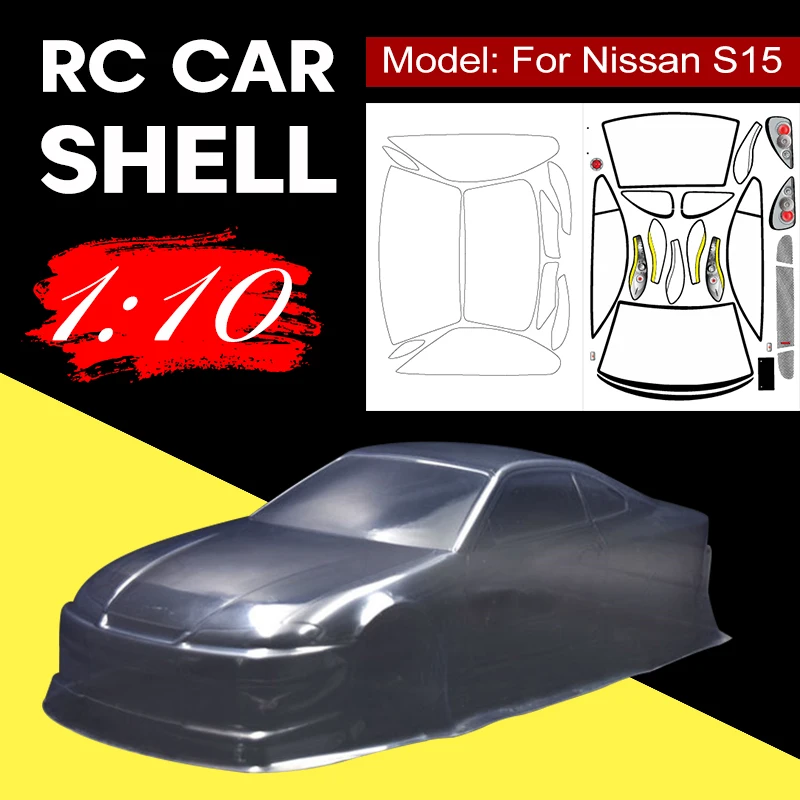 

1/10 1:10 PVC Transparent Clean Without Painted DIY Cover Sticker Body Shell For Nissan S15 RC Hobby Racing