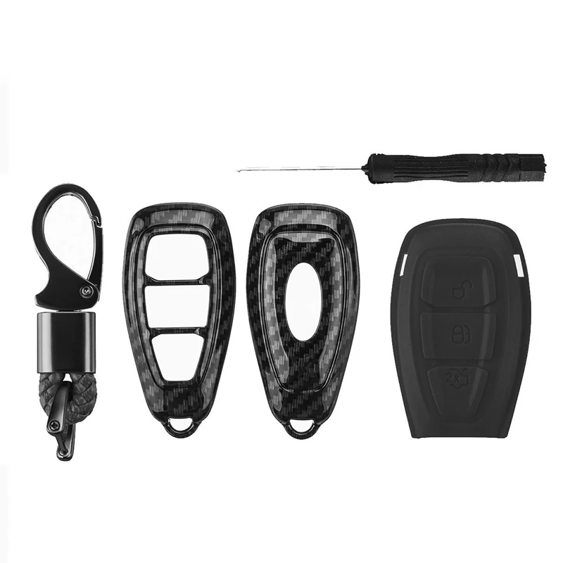 

Carbon Fiber Key Cover Case Shell For Ford Focus +Screwdriver Plastic Latest