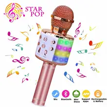 Беспроводной караоке Запись микрофон 4 в 1 Bluetooth ручной портативный динамик Машина домашний KTV плеер для Android и IOS устройств