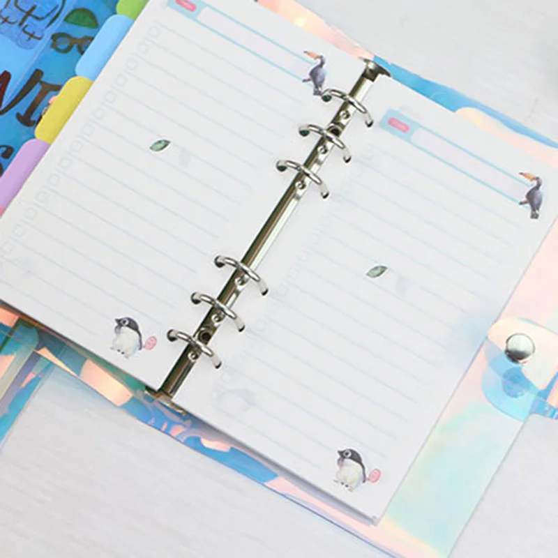 

Laser Notebook Cover Glitter PVC Translucent Cover Weekly Planner Binding Cover Daily Diary Journal School Supplies Girls Gifts