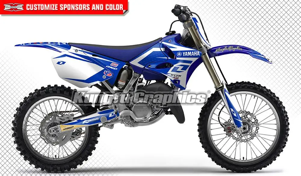 KUNGFU графические наклейки для мотокросса обертывания Yamaha YZ125 YZ250 2002 2003 2004 2005 2006 2007