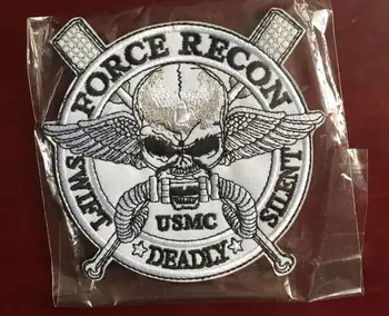 

HOOK & LOOP PATCH USMC embroidered coat skull badge outdoors bag clothing accessories wholesale