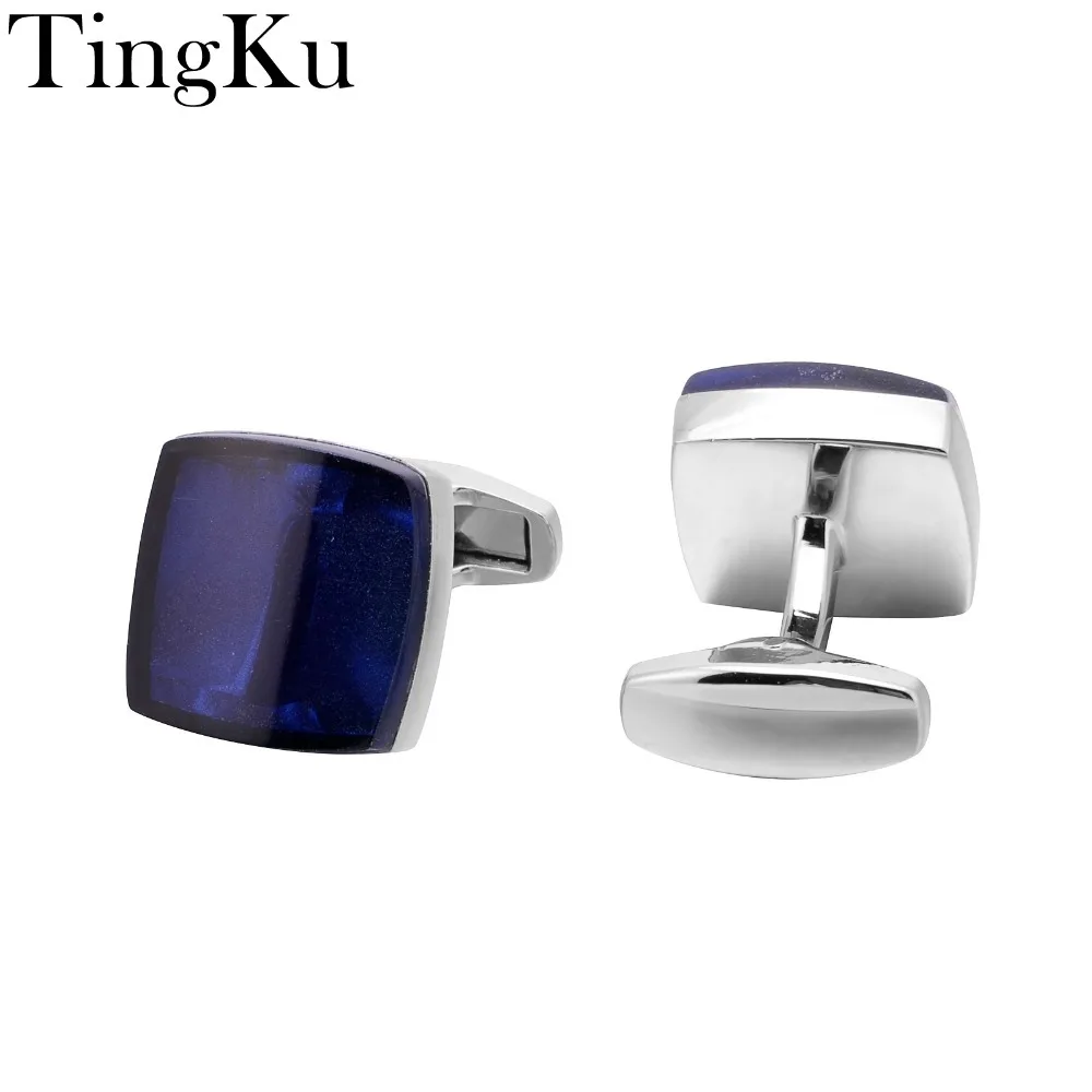 

manchetknopen Wedding Shirt Cuff Buttons Links for Mens Luxury Square Glaze High Quality gemelos Cufflinks Brand Blue for Groom