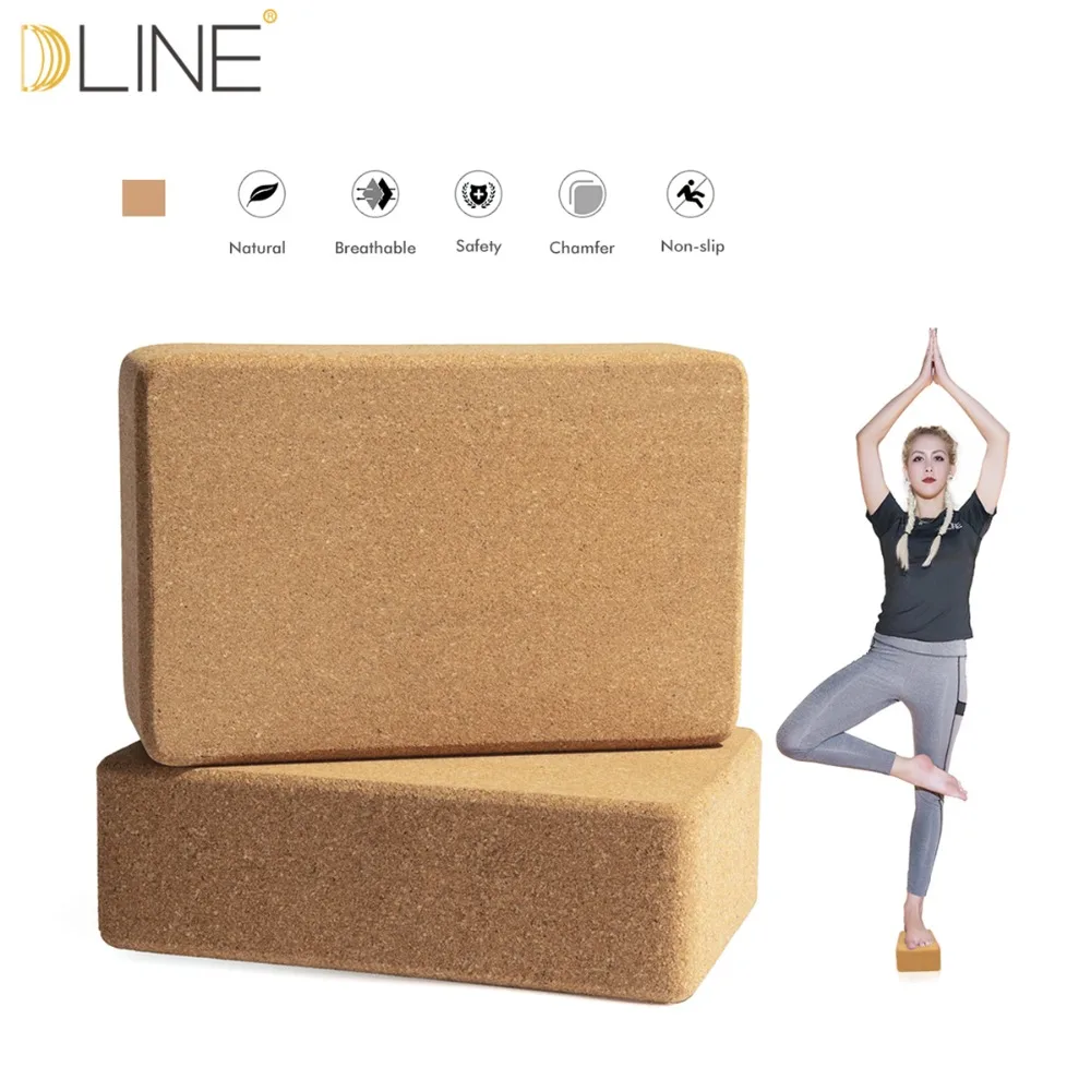 Cork Yoga Pilates fitness Block High density Gym Foam Workout