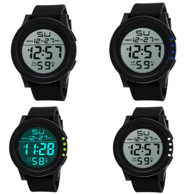 

Men's Digital Sports Watch LED Screen Large Face Military Waterproof Watches HOT