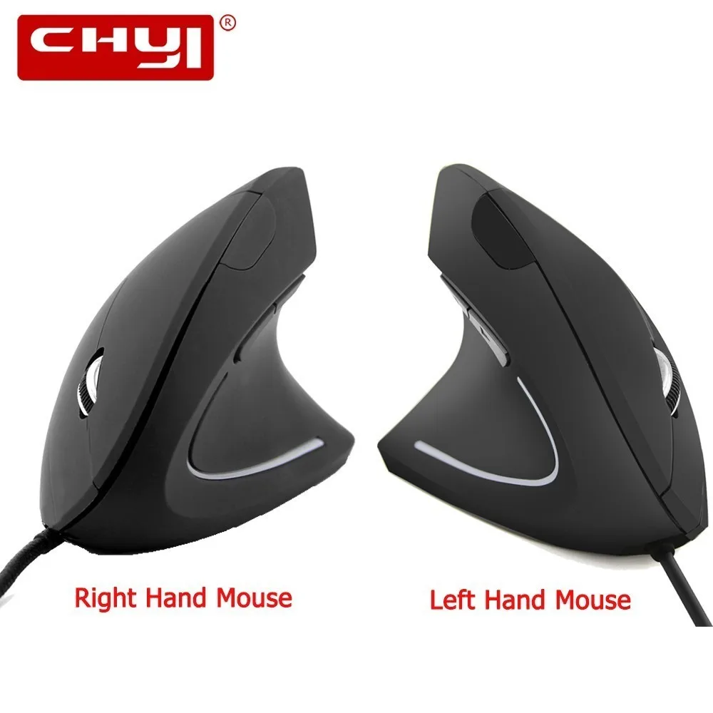 

CHYI Wired Ergonomic Vertical Mouse Right/Left Hand Computer Mice 1600DPI Optical 5D LED Light Gaming Mause With Mouse Pad