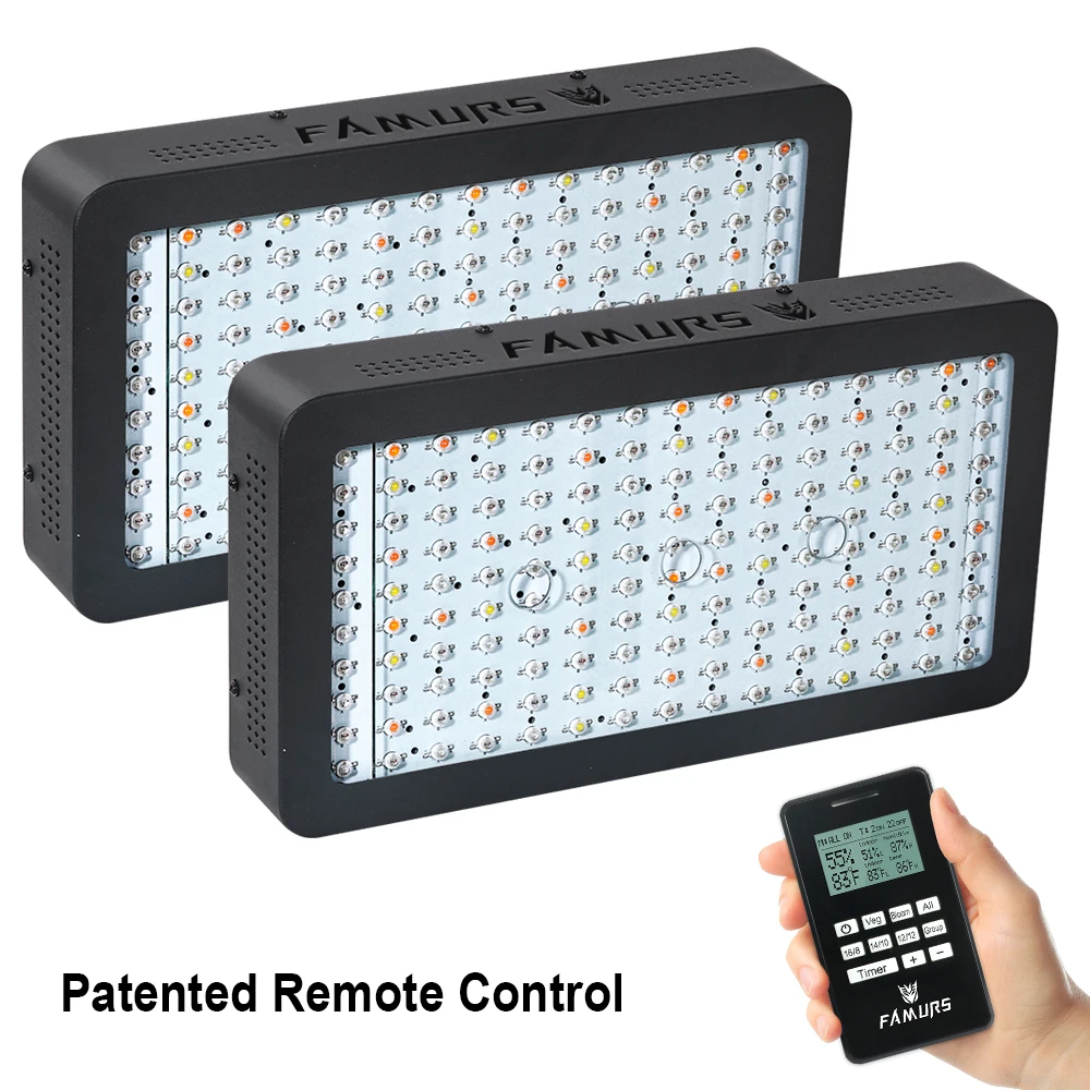 

Famurs led grow light 2pcs 1500W Full Spectrum Veg/Bloom Timer control for Indoor Plant light flower seeding grow box high yield