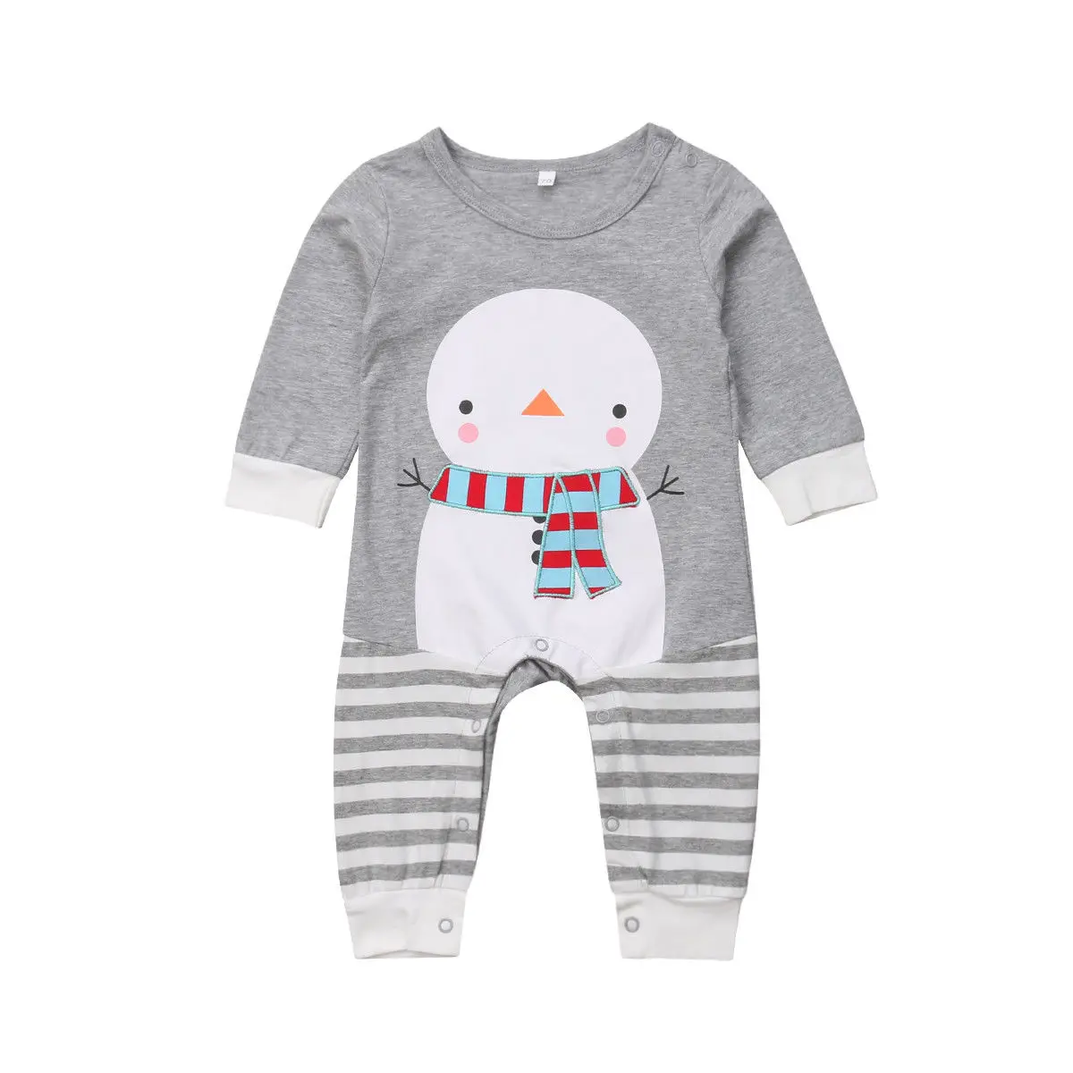 

Christmas Newborn Baby Rompers Infant Boys Girls Cartoon Snowman Romper Jumpsuits Toddlre Cute Cotton Long Sleeve Clothes Outfit
