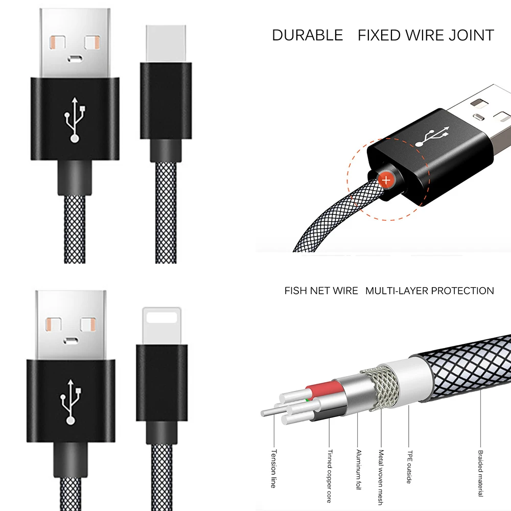 

Micro USB Cable Fast Charging Data Line 20cm Charging Cable Microusb Cable For Iphone Cable For Samsung Xiaomi Smartphone