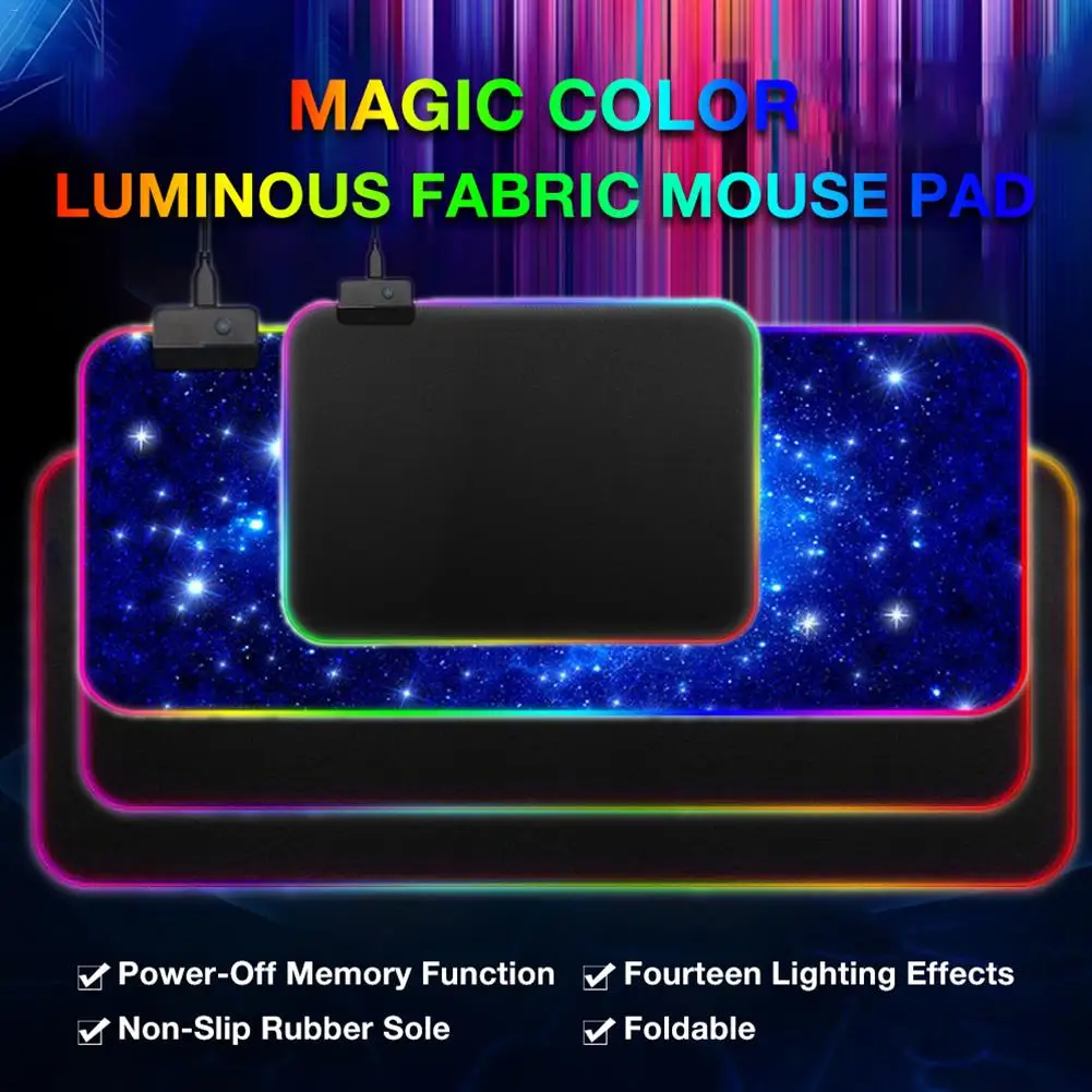 

RGB Gaming Mouse Pad Oversized Glowing LED Extended Illuminated USB Keyboard Pad Thicken Colorful Luminous Desktop Mouse Mat