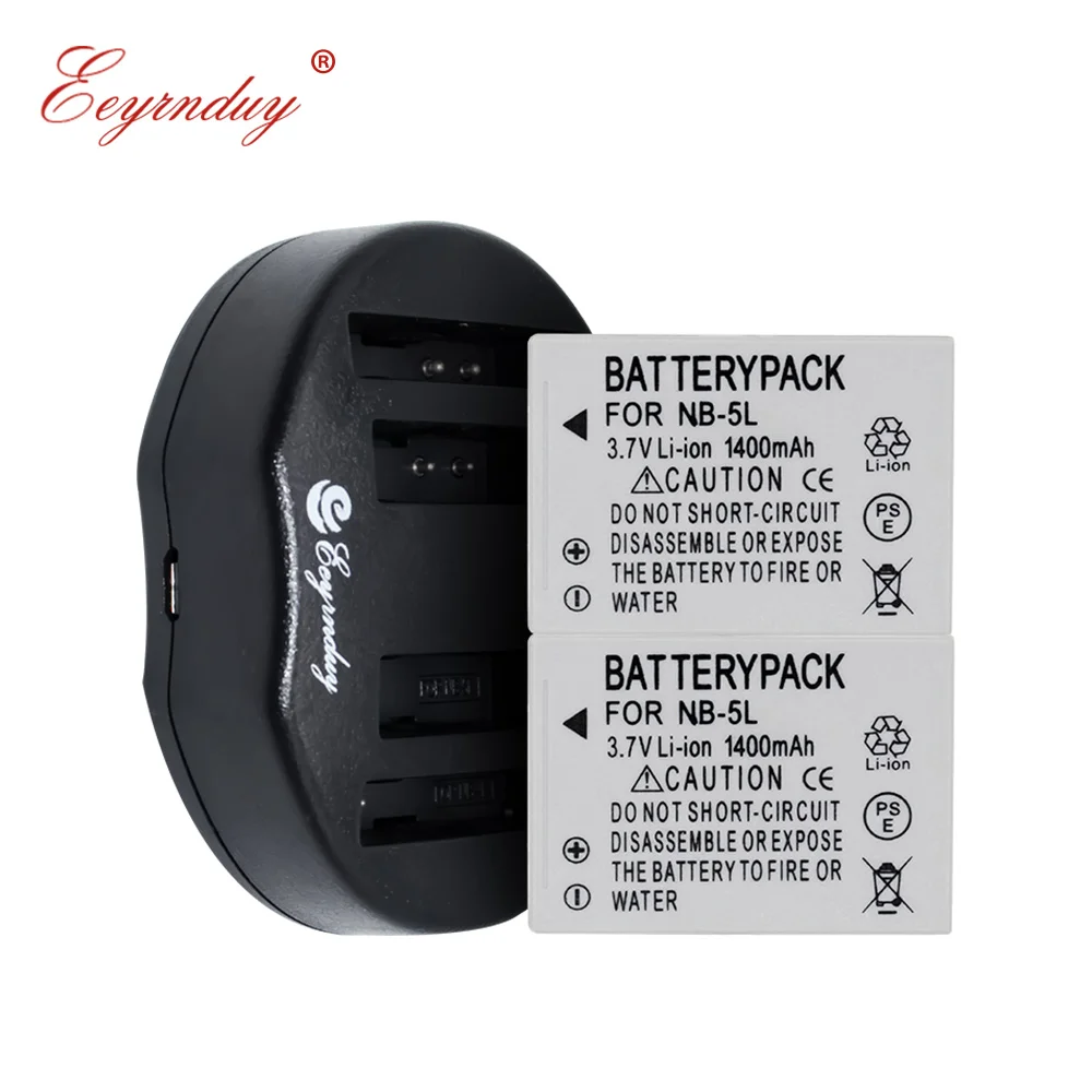 2 Pack of NB 5L Rechargeable Batteries and USB Charger for Canon