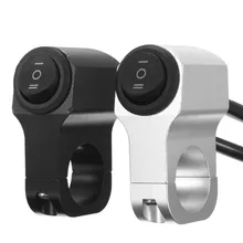 22-23 millimetri 12 V 10A Nero/Argento Del Motociclo di CNC Nebbia Luce di Freno Manubrio Faro On Off Interruttore senza Pilota Lampada