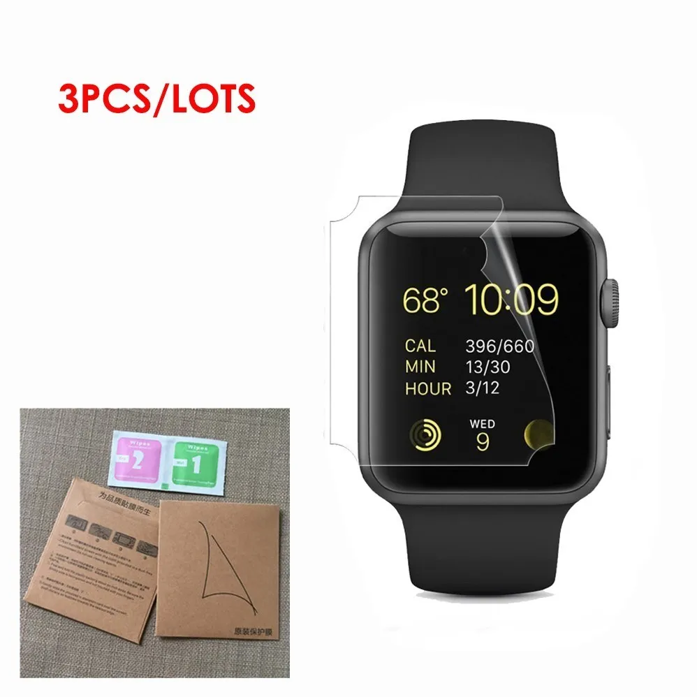 3 шт./упаковка мягкая защитная пленка из ТПУ для iwatch Apple Watch серии 1/2/3 38 мм 42