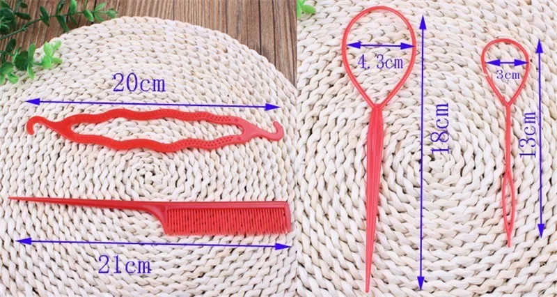New Arrival 4pcs/set Magic Hair Braiding Twist Curler Set Hairpin Holding Braiders Pull Hair Ponytail DIY Tool Styling Tool Kit