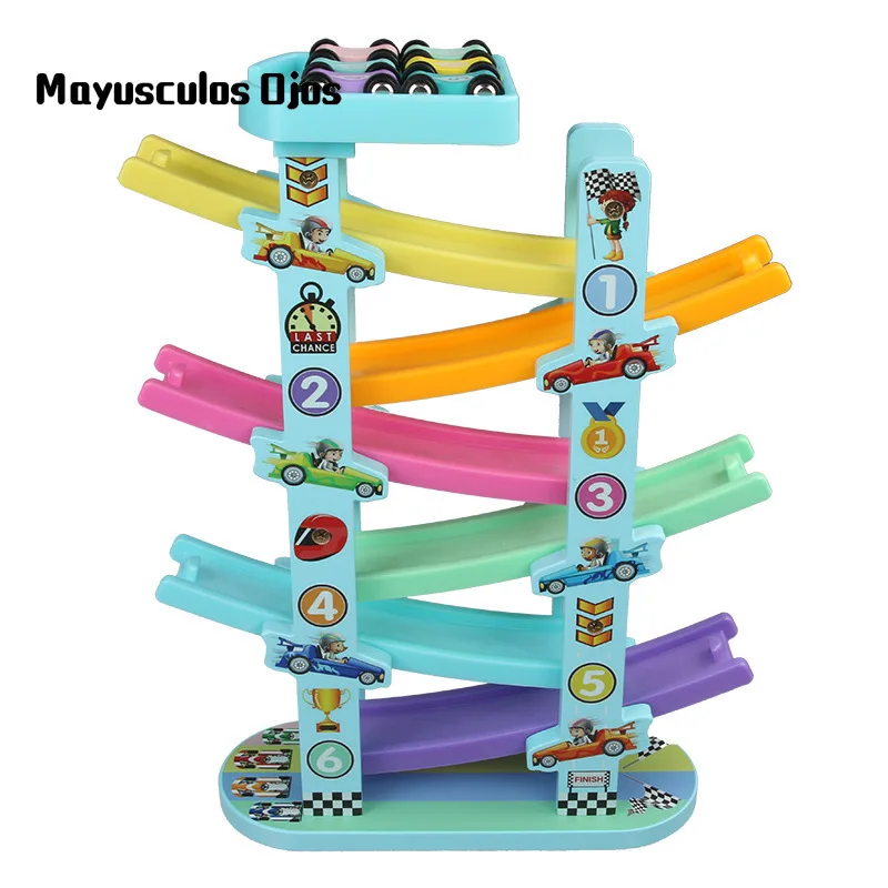 

Wooden Baby 4 Layer Slide Car Children Early Education Educational Toys Inertia Track Glider
