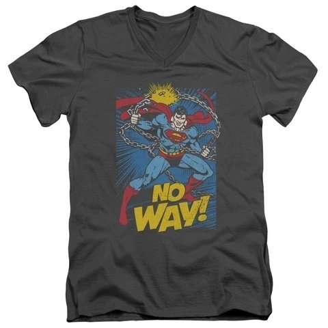 Trevco Dc-No Way - Short Sleeve Adult 30-1 Tee V-Neck Charcoal Small |