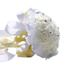 Для свадебного букета со стразами розы Букет невесты Свадебный букет искусственных цветов для свадебной вечеринки