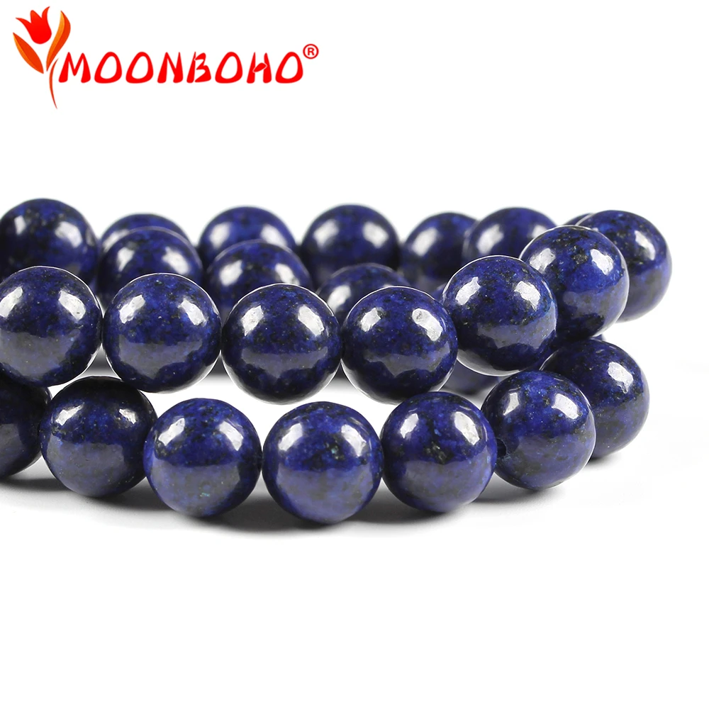 Бусины MOONBOHO из натурального камня Ляпис лазурит стандартное ожерелье мужские