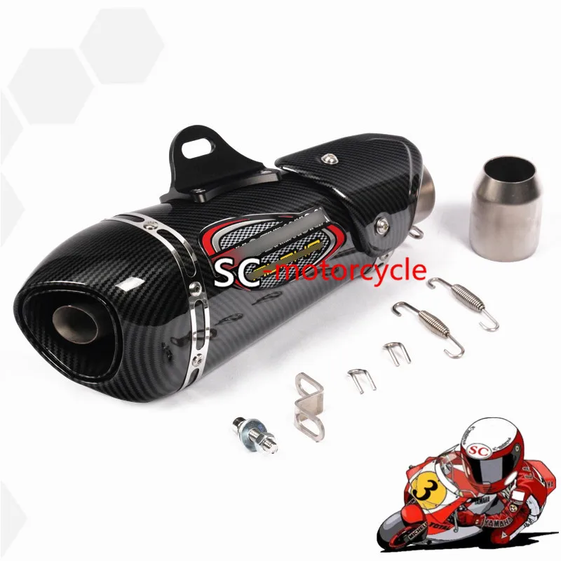 470mm de la bici de la suciedad Universal de Escape de la motocicleta tubo de Escape silenciador con DB asesino pegatina para Ninjia300 Z750 R25 TMAX530 R6