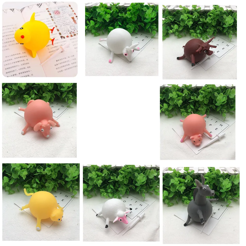 

Animal Balloon Squeeze Inflatable Cute Animal Rabbit Pig Soft Ball Funny Stress Reliever Inflatable TPR Decoration Novelty Toys