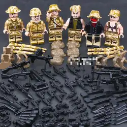 6 шт. славная Миссия армии мировой войны 2 Военные солдаты SWAT игры CS рисунок строительные блоки Мальчики развивающие игрушки подарок Дети
