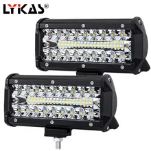 LYKAS 7 Inch 138W Led Work Light Bar Spot Flood Combo Beam Triple Row Led Fog Driving Light Off Road UTV ATV 12V 24V