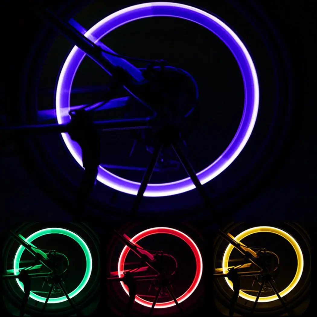 Clearance Durable Universal Bicycle LED Valve Light Bike Wheel Decorative Light3 x AG10 Button Battery 5