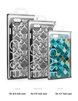 

200pcs Fashion Blister PVC Plastic Black Clear Retail Packaging Packing Box For iPhone XS Max 8 7 6 4.7 5.5 Mobile Phone Case