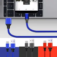 Тип type-C для быстрой зарядки кабель мобильного телефона для передачи данных синхронизации проводного Медь Core Тип type-C для быстрой зарядки, красный, черный, синий, кабель
