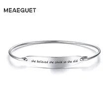 Браслеты с ручной печатью для женщин, цитата, она верила, что она может, так что она вдохновляющий браслет подарок