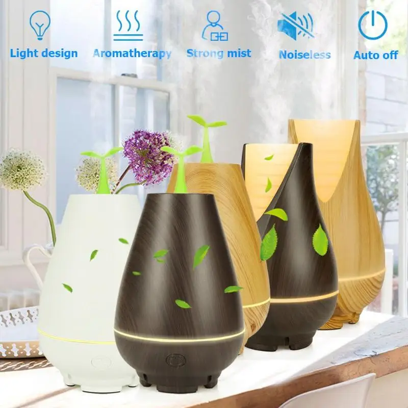 

100ml Warm Light LED Lamp Ultrasonic USB Timing Air Humidifier Aromatherapy Essential Oil Wood Grain Aroma Diffuser for Home