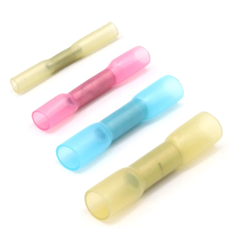 

50PC/BOX Heat Shrink Butt Terminal Insulated Butt Electrical Splice Wire Connectors Cable Crimp Terminal Connector AWG 24-10 Kit