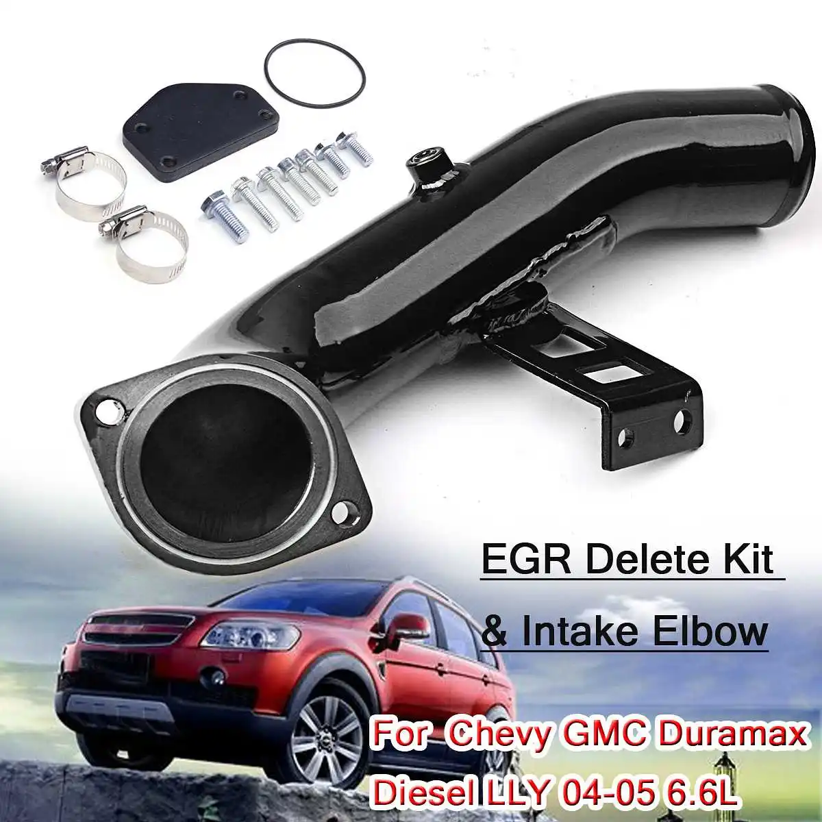 

EGR Delete Kit & High Flow Intake Elbow For 6.6L ER-EDK-1400 Chevy/GMC Duramax/Diesel Silverado/Sierra 2004 2005