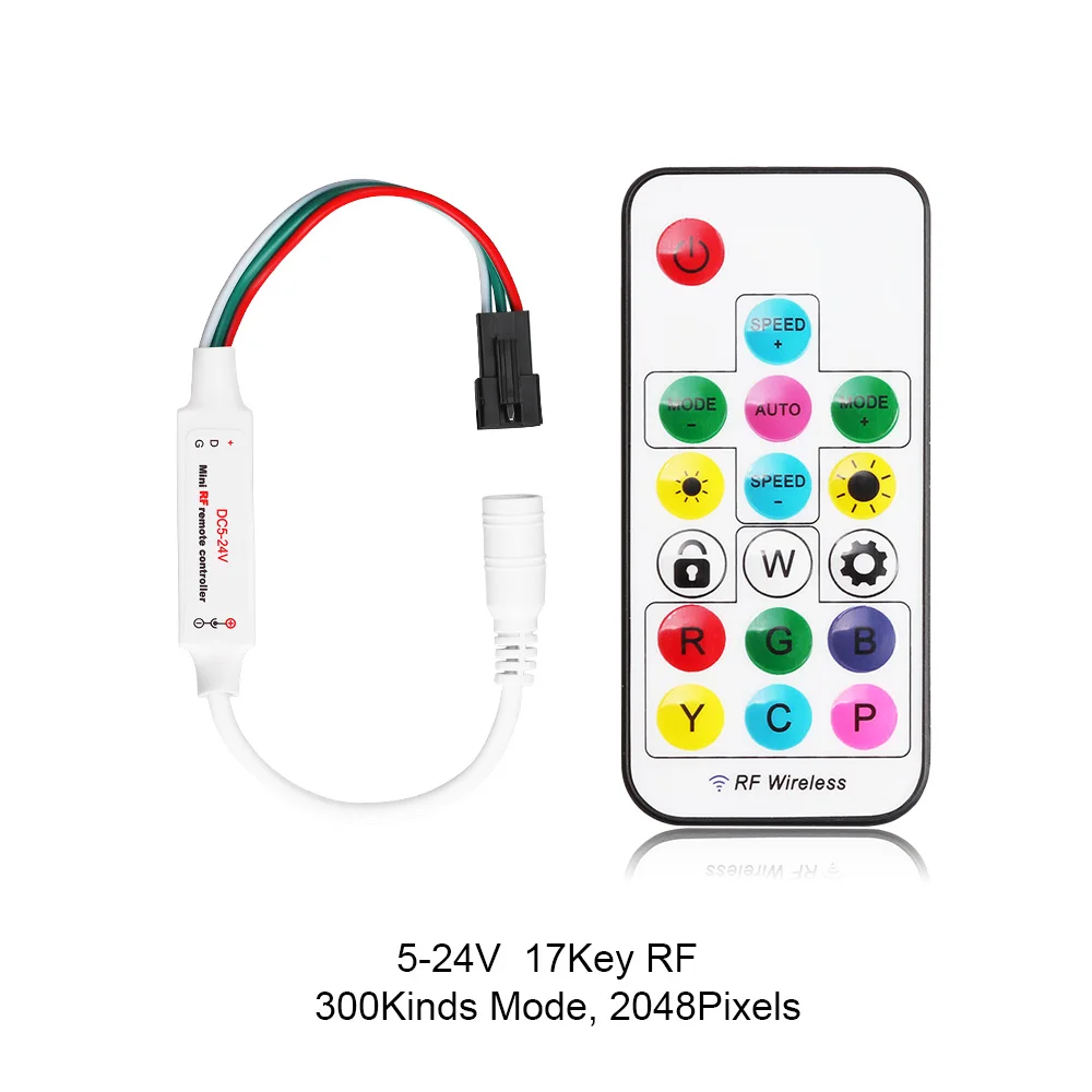 Мини контроллер ws2811 ws2812 5 24 В 3 ключа RF 17Key 21Key Bluetooth музыка Wi Fi для светодиодной