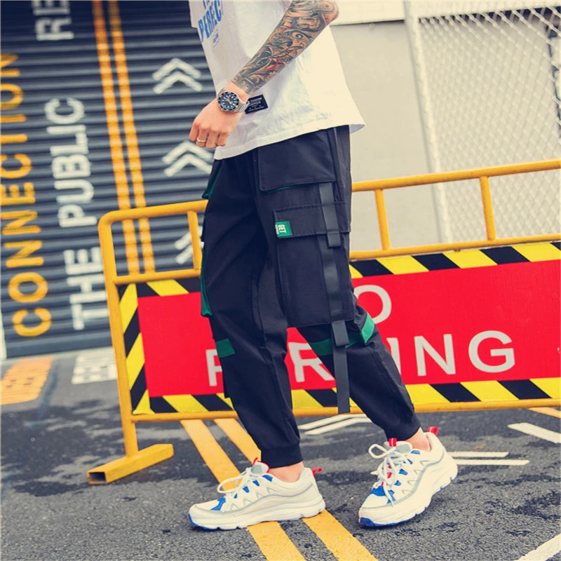 Men's Trousers 2019 Spring New Loose Hong Kong Style New Multi-bag Overalls Nine Pants Personality Youth Casual Men's Clothing Men's Trousers 2019 Spring New Loose Hong Kong Style New Multi-bag Overalls Nine Pants Personality Youth Casual Men's Clothing