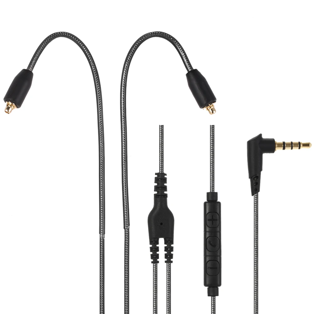 Обновленный кабель MMCX с микрофоном для наушников Shure SE215 SE315 SE425 SE535 SE846 UE900 съемный