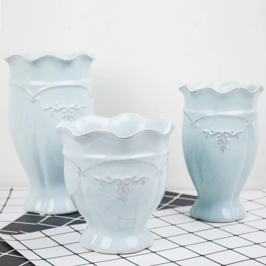 Медитерранская тема керамическая Цветочная ваза декоративные вазы декоративные для дома ваза ремесло свадебное украшение фарфоровый цветочный горшок
