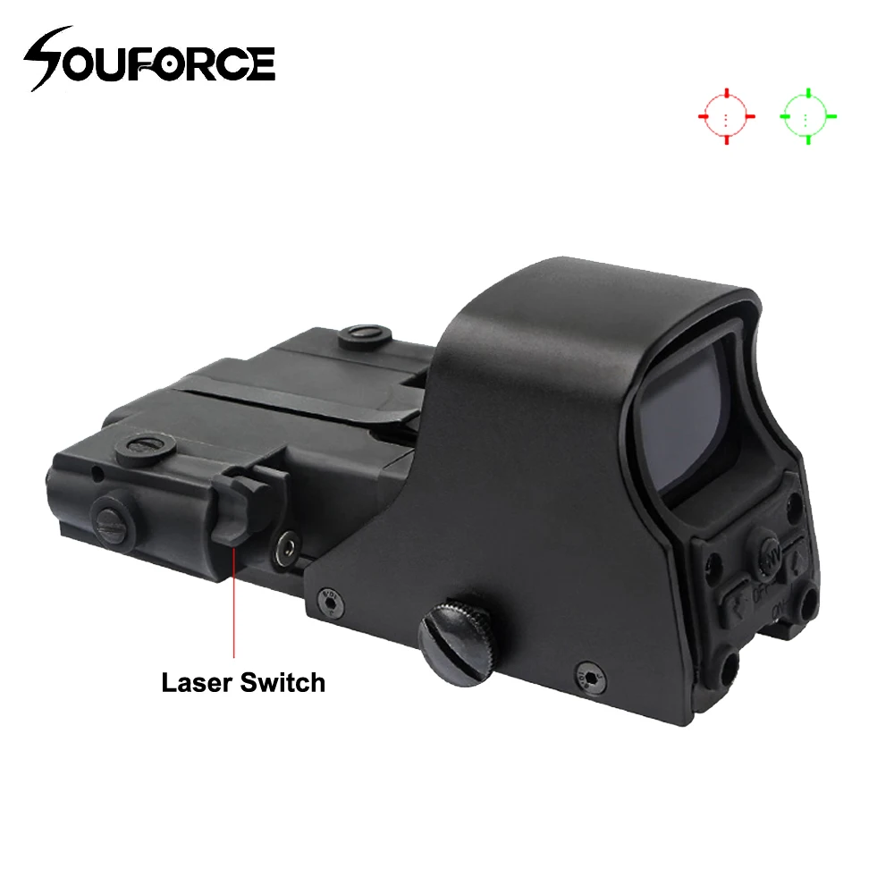 

Red And Green Double Light Laser Holographic Sight Suit 20mm Weaver Rail Holographic Scope for Tactical Hunting