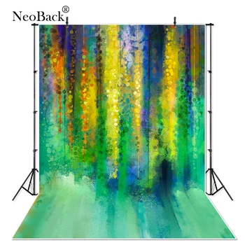 

Thin Vinyl Cloth Green Brush Bokeh dots Photographic Backdrop Children Photo Backdrops Printed indoor Studio Photo backgrounds