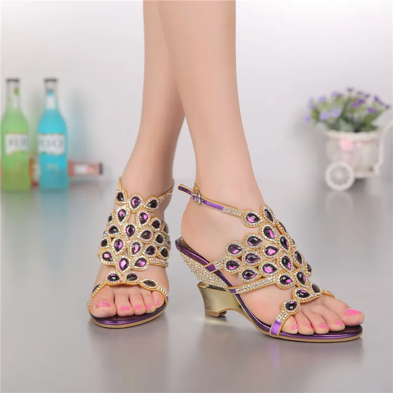 

Women's Shoes Diamond High Slope Rome Women's Shoes Rhinestone Sandals Size