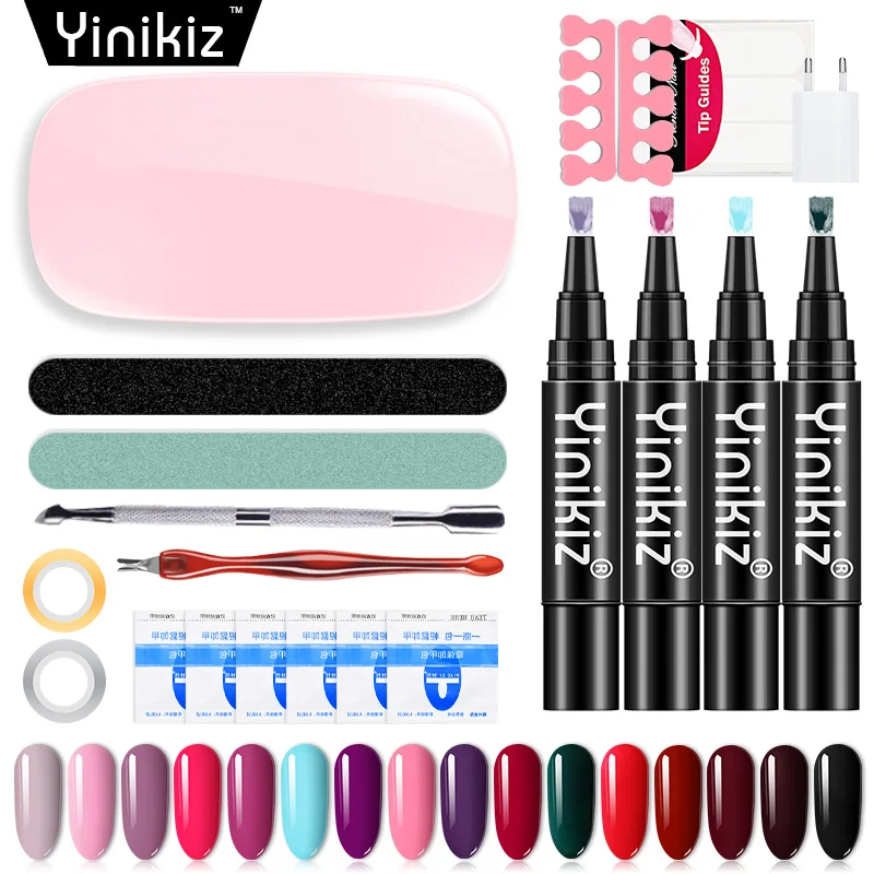 

Yinikiz 25pcs/pack 3 In 1UV Gel Lacquer Nails Tools Set Uv Nail Gel Polish Pens Nail Art Manicure Pen Nails Tools