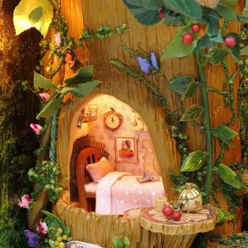 DIY Doll House Wooden Frame Furniture Miniature Module Toy 3D Dollhouse Home Decoration Accessories Toys Gift for Children Adult