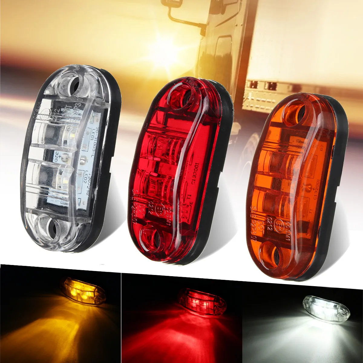 

1 Pcs White /Red /Amber Side Marker LED Light For Cars Trucks Trailers Clearance Lamp 12v/24v