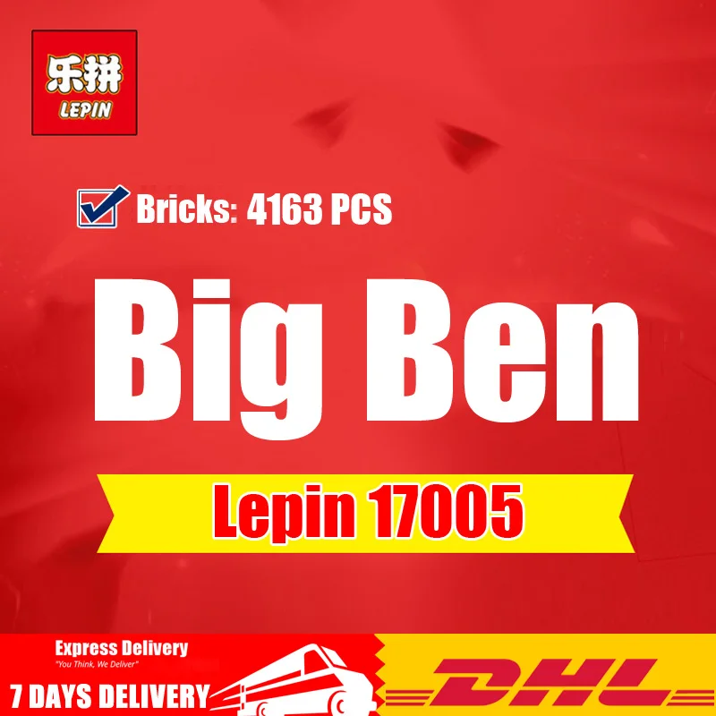 

DHL LEPIN IN STOCK 4163pcs 17005 Big Ben Elizabeth Tower Model Building Kits Block Brick DIY Toys Compatible LegoINGlys 10253
