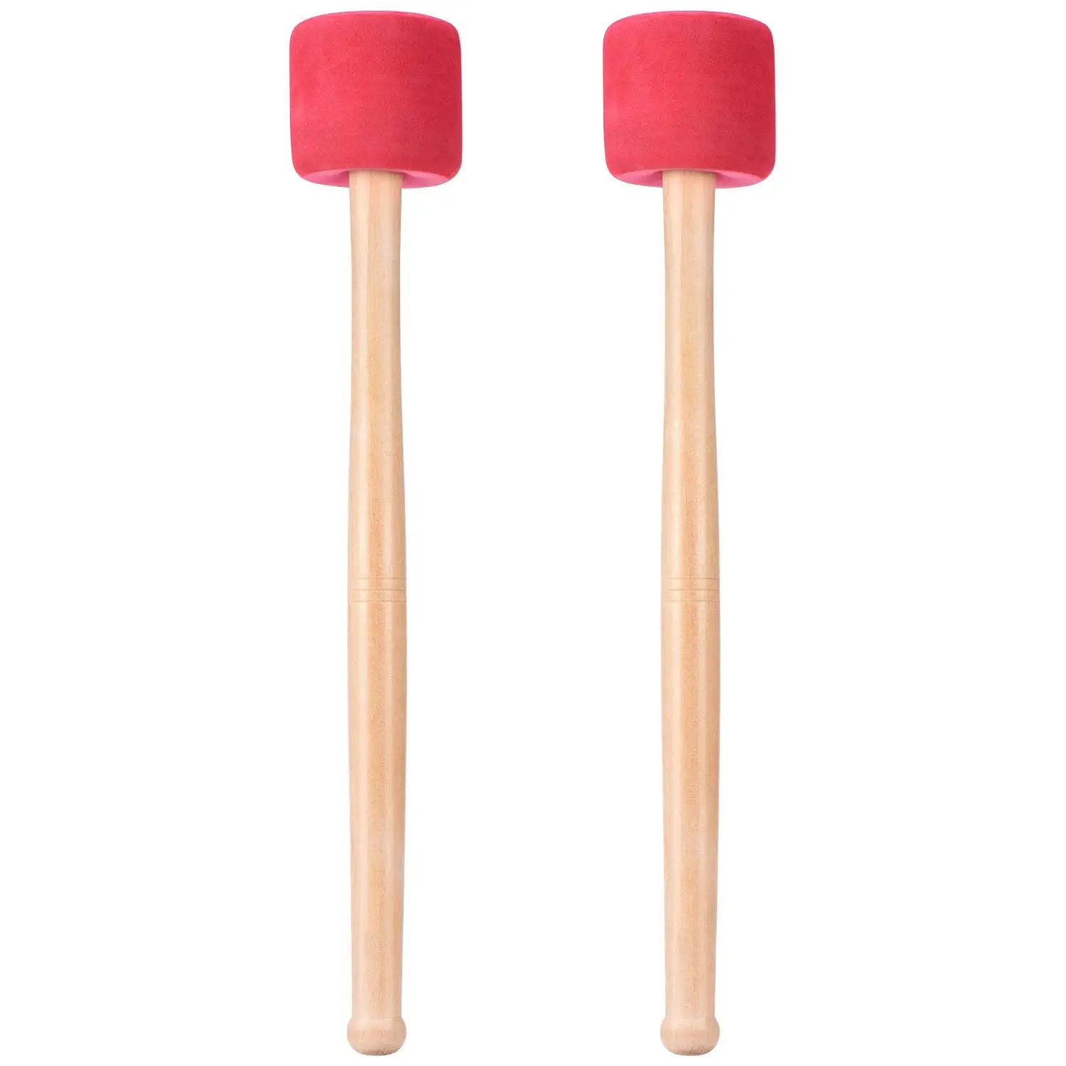 Дешевый Бас барабан Mallets палочки красная пена Mallet с деревянной ручкой для ударных бас барабана 13 дюймов