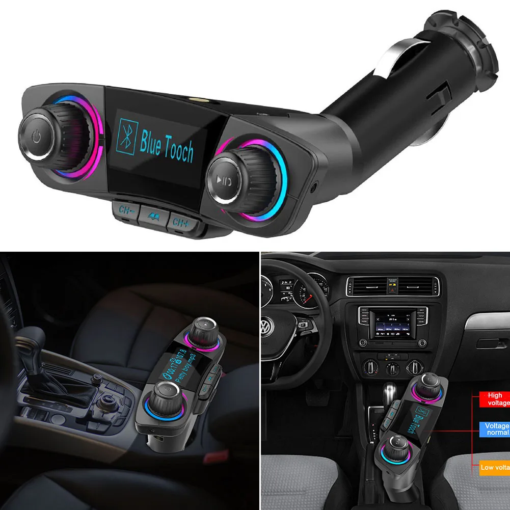 

FM Transmitter Car MP3 Player Kit Dual USB Bluetooth Charger Modulator Handsfree Smart Charge Audio BT06